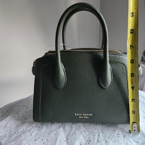 Kate Spade Olive Green Knott Bonsai Pebbled Leather Mini Satchel  5Pc Set NWT - Picture 9 of 14